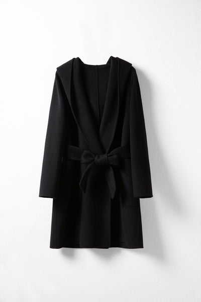 Wool Coat With Belt for winter Tracymade 4（S） black