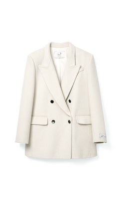 Woolen Furry Blazers Tracymade S white