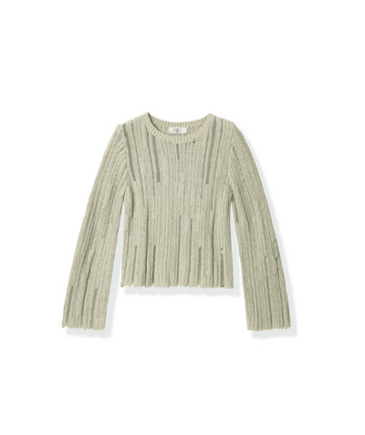 Lazy Lightweight Knitted Long-Sleeved Blouse Tracymade 4（S） celadon