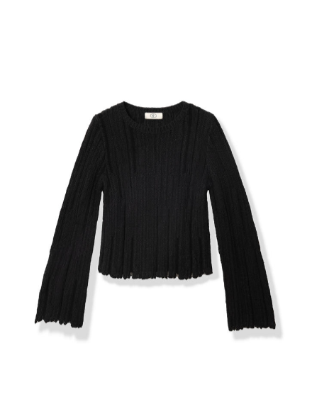 Lazy Lightweight Knitted Long-Sleeved Blouse Tracymade 4（S） black