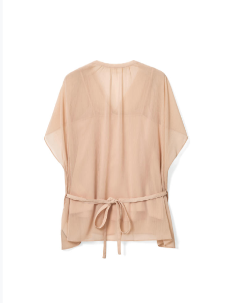 Gentlewoman-style pleated wide-sleeved top Tracymade 4（S） Pink