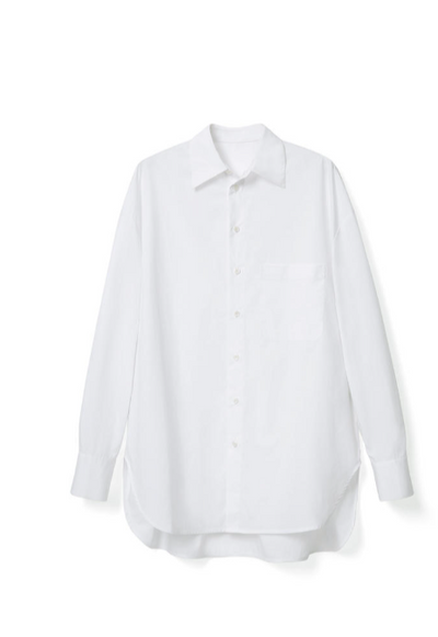 100% cotton loose fit ladies shirt for spring Tracymade Free Size white