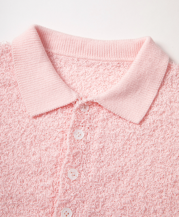 French-style polo collar loose knitted long-sleeved shirt Tracymade