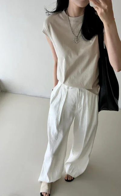 TOP 12 A new casual sleeveless vest top Tracymade 4（S） tea color