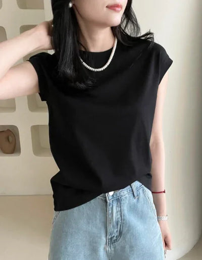 TOP 12 A new casual sleeveless vest top Tracymade 4（S） black