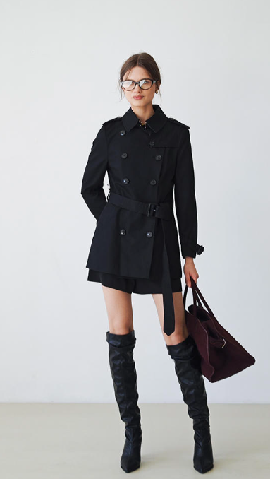 Half Length Trench Coat for spring and autumn Tracymade