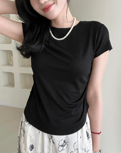 A slimming and cooling T-shirt that flatters the waist shape Tracymade 4（S） black