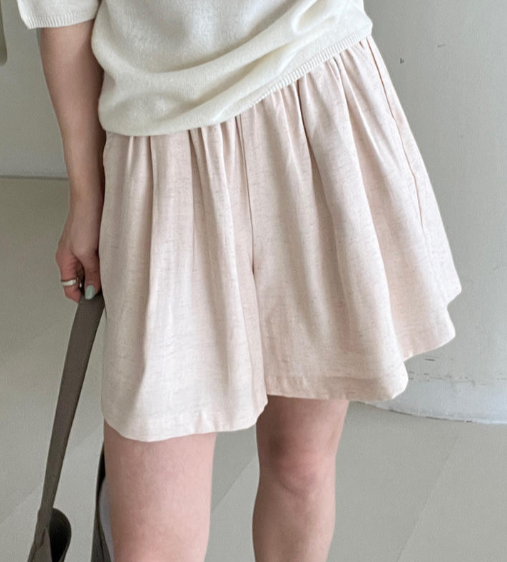 Retro wide-leg loose short pants Tracymade 6（M） Pink