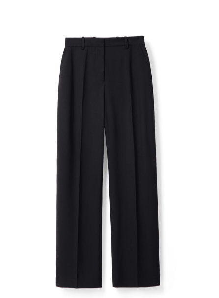 Wool casual drape suit trousers for fall and winter Tracymade 4（S） black