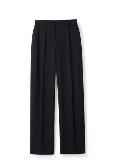 Wool casual drape suit trousers for fall and winter Tracymade 4（S） black