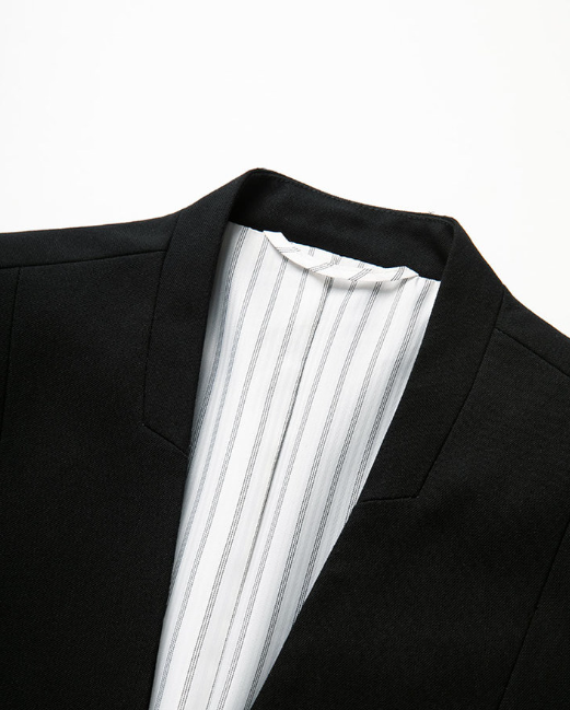 Minimalist high-end loose color-block striped suit jacket Tracymade