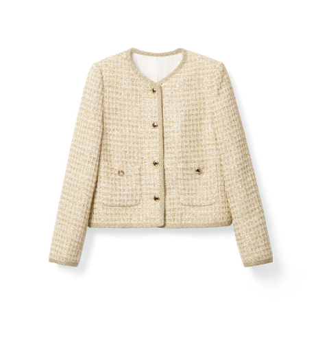 Luxurious gold-threaded banquet wool coat Tracymade 4（S） Gold