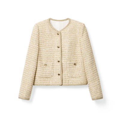 Luxurious gold-threaded banquet wool coat Tracymade 4（S） Gold