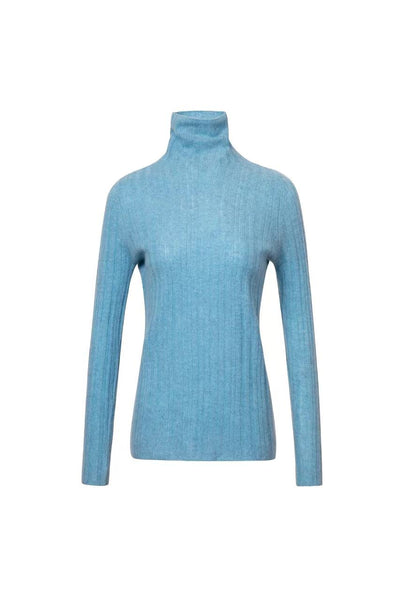 Turtleneck Wool Sweater Tracymade Free Size BLUE
