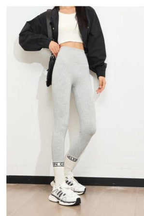 Contains 83% cotton | Versatile high-waisted yoga pants Tracymade 6（M） Light grey