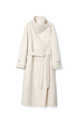Wool Coat With Belt Tracymade 4（S） white