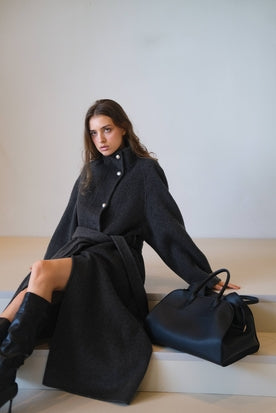 Wool Coat With Belt for winter Tracymade
