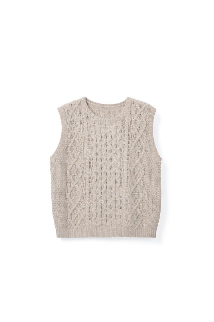 Comfortable and Loose Knitted Jacket Tracymade Free Size Beige