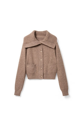 Woolen Button Knitwear for spring and autumn Tracymade 6（M） khaki
