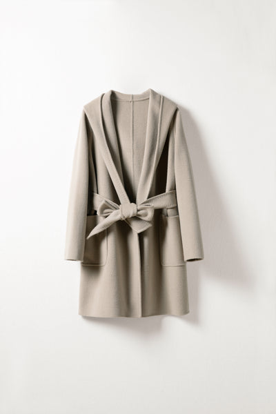 Wool Coat With Belt for winter Tracymade 4（S） Grey