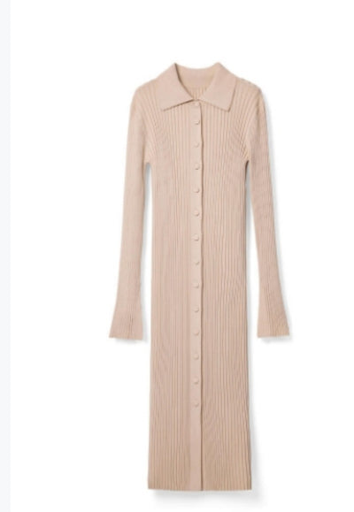 Lazy and elegant knitted women dress Tracymade 6（M） Pink