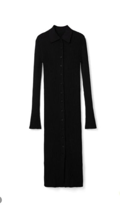 Lazy and elegant knitted women dress Tracymade 6（M） black