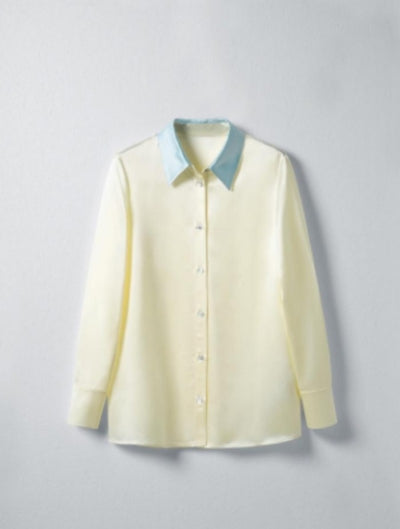 Summer new Jay's color blocking glossy vinegar blouse Tracymade 4（S） yellow