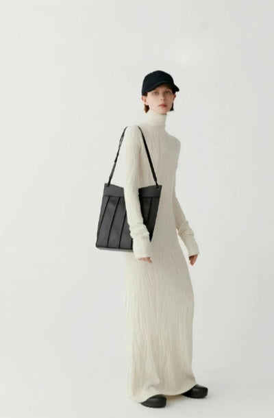 Soft textured jacquard knit women dress Tracymade