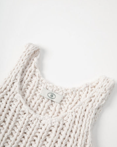 100% cotton hand-woven layered knitted cardigan vest Tracymade