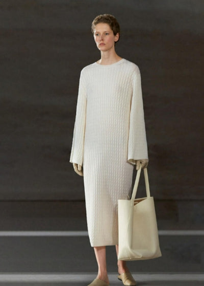 100% wool, soft and relaxed fit loose-knit women dress Tracymade