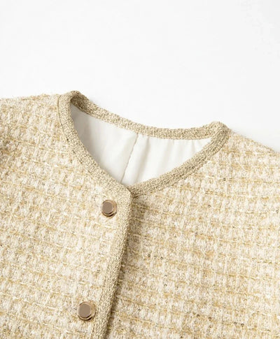 New golden thread banquet wool champs-style coat Tracymade