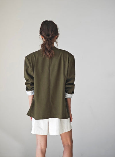 Minimalist design modern contrasting color suit jacket Tracymade
