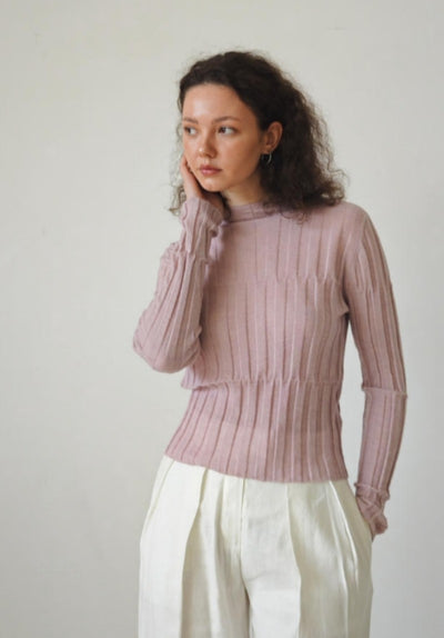 Luxury-sleek soft-knit base top Tracymade