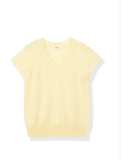 Slim-fit wool T-shirt with short sleeves Tracymade Free Size yellow