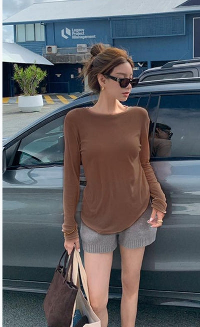 100% high-twist cotton soft knitted top Tracymade