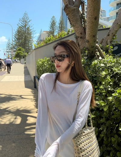 100% high-twist cotton soft knitted top Tracymade