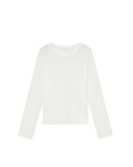 100% high-twist cotton soft knitted top Tracymade 4（S） white
