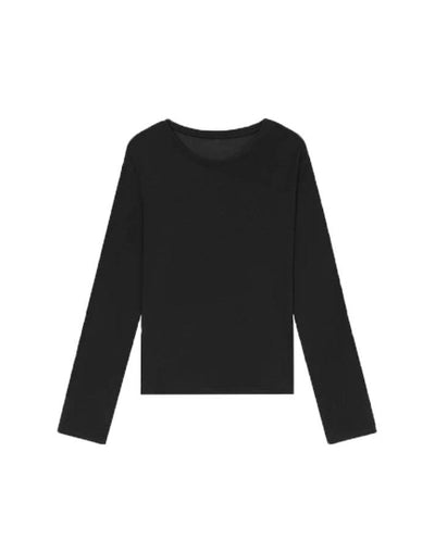100% high-twist cotton soft knitted top Tracymade 4（S） black