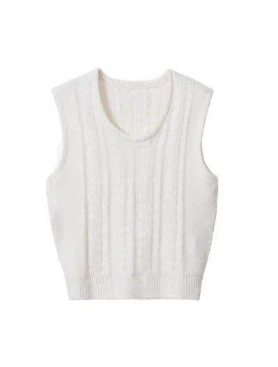 Sleeveless vest sweater Tracymade Free Size white