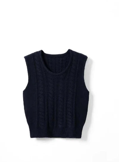 Sleeveless vest sweater Tracymade Free Size black