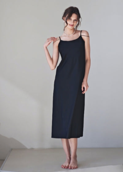 Minimalist style satin-velvet summer dress Tracymade