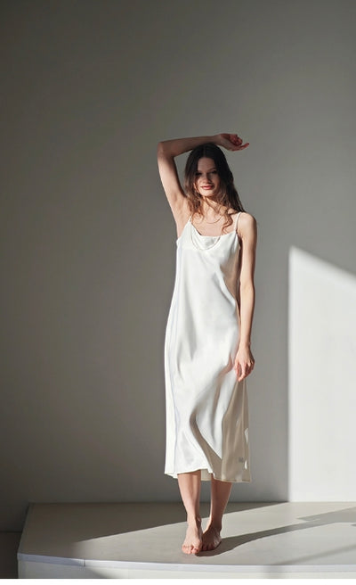 Minimalist style satin-velvet summer dress Tracymade