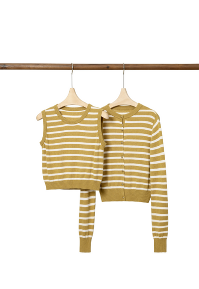 Lazy sweater, cardigan and jacket set Tracymade 6（M） khaki