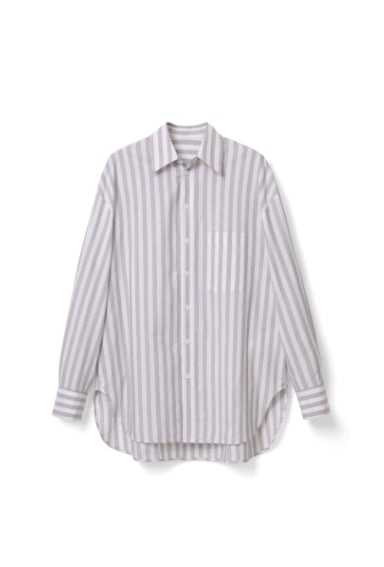 100% cotton loose fit ladies shirt for spring Tracymade Free Size Grey