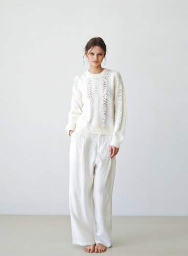 TOP 8 100% linen wide pants Tracymade