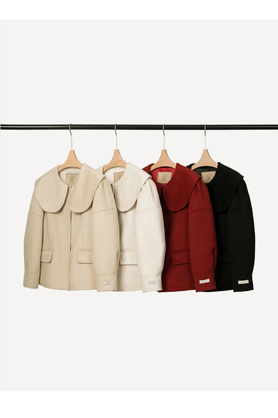Wool Doll Collar Pocket Coat for winter Tracymade