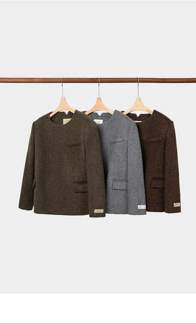 Woolen Round Collar Top for winter Tracymade