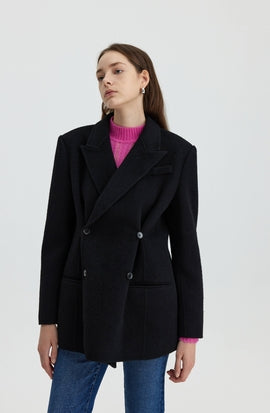 Woolen Pleated Button Coat for winter Tracymade