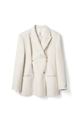 Woolen Pleated Button Coat for winter Tracymade Free Size white