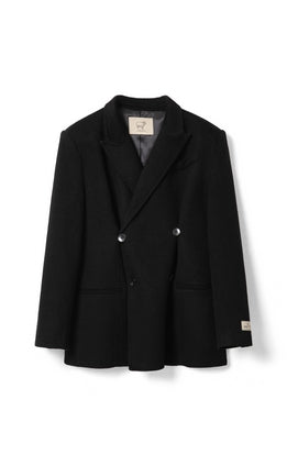 Woolen Pleated Button Coat for winter Tracymade Free Size black
